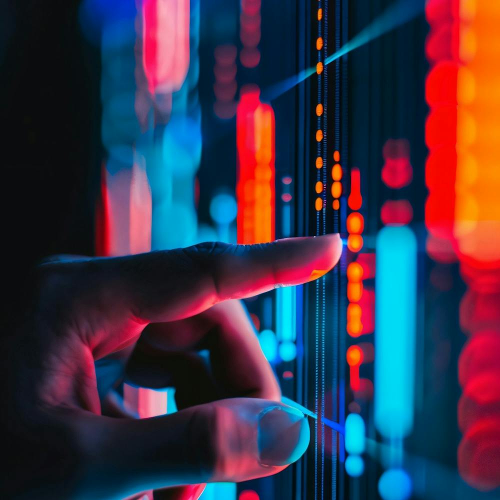 Hand Touching A Computer Screen