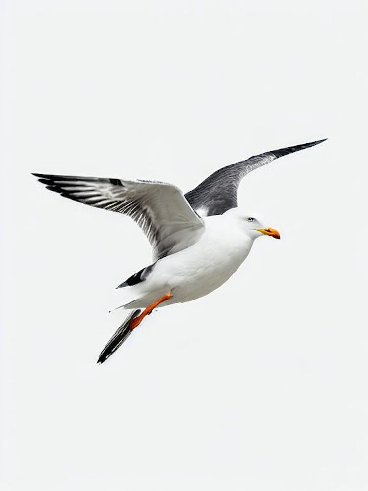 Seagull B&W Pencil Drawing 1 Bird
