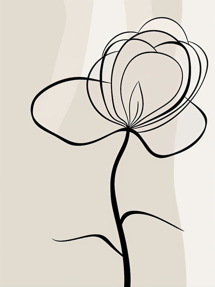 Flower Line Art Abstract 1