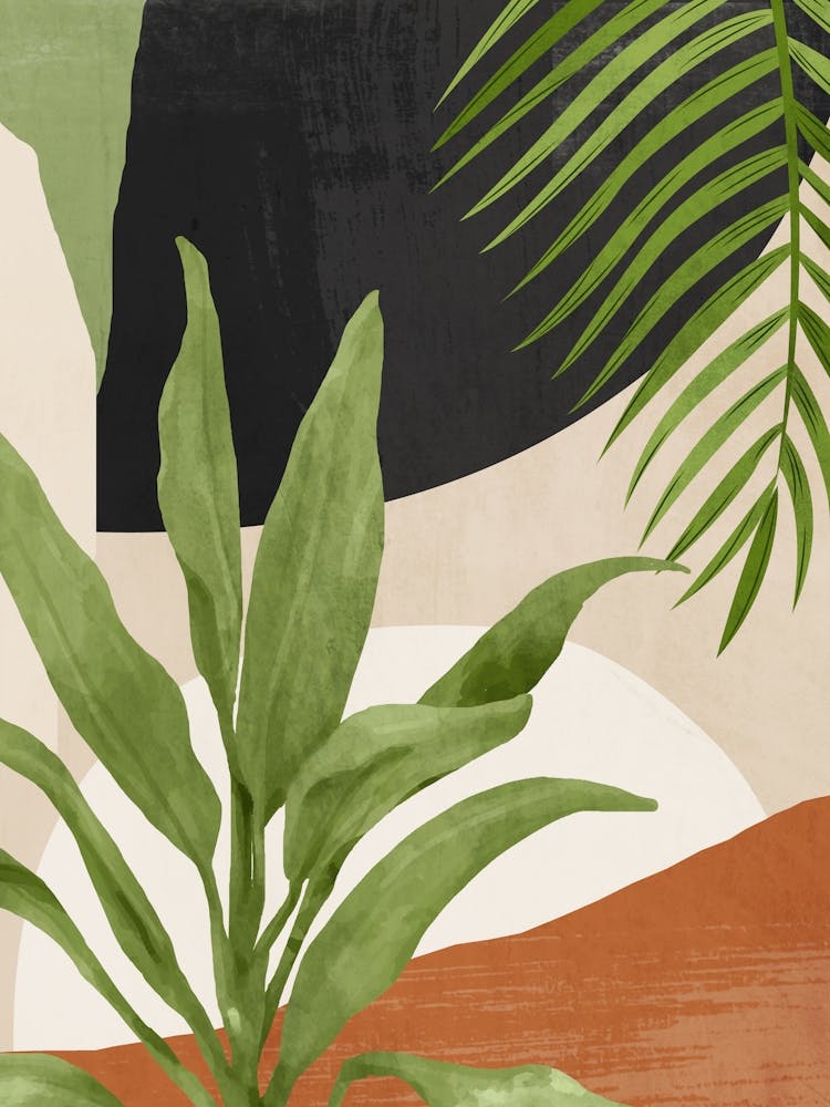 Art Abstrait Feuille Tropicale 11