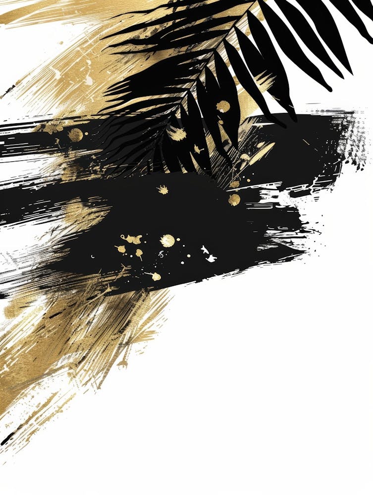 Goldene und Schwarze Palmblätter 4