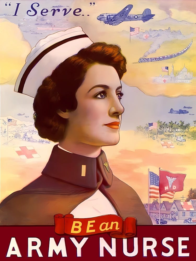 Be An Army Nurse, Vintage Poster