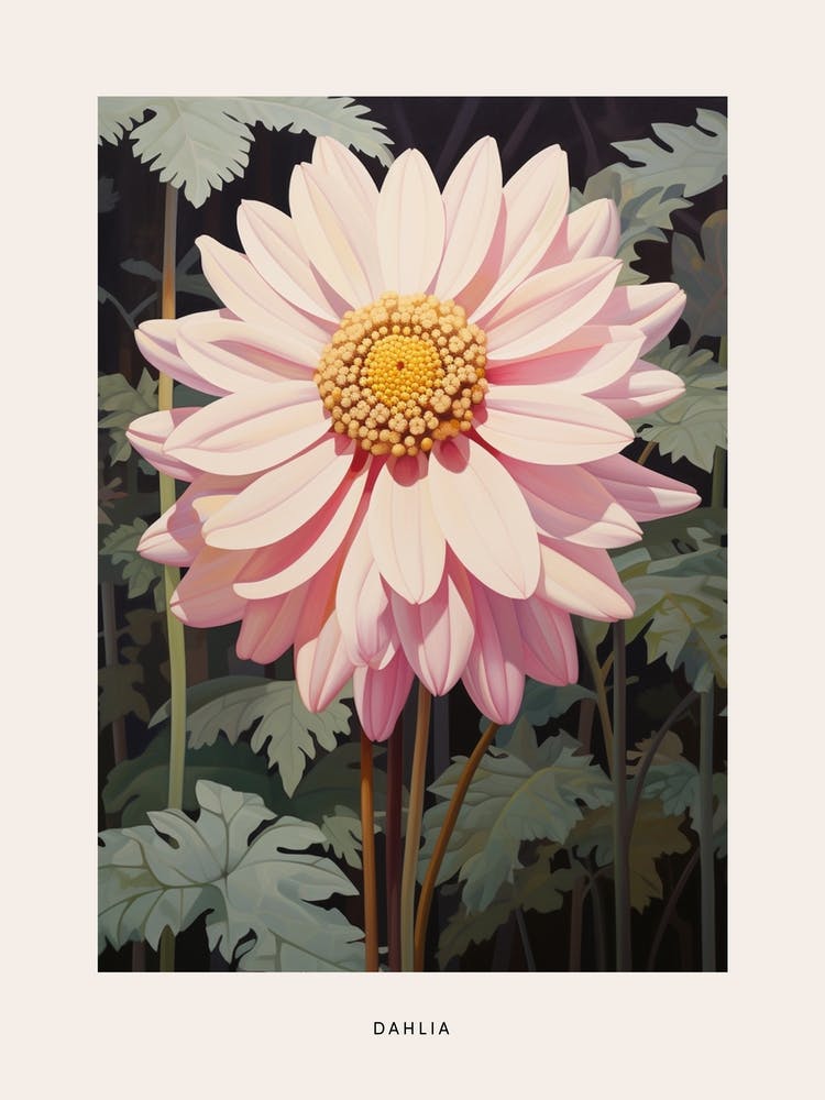 Flower Illustration Dahlia 4 Poster