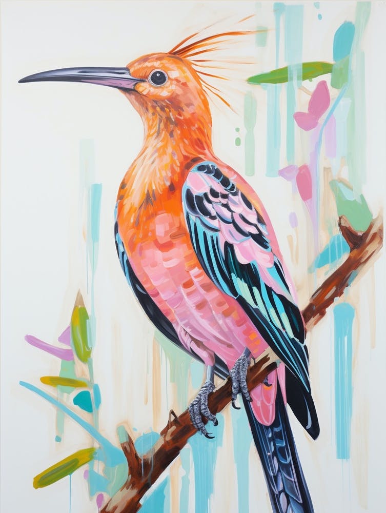 Colourful Bird Painting Hoopoe 3