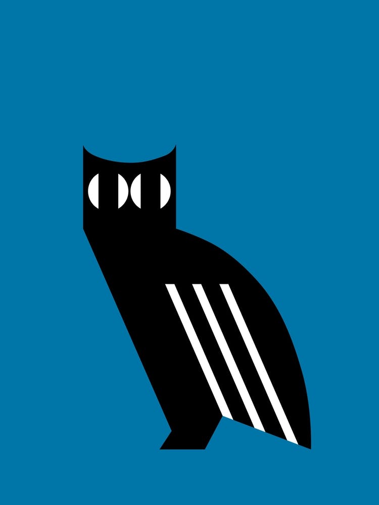 Abstract Owl Blue