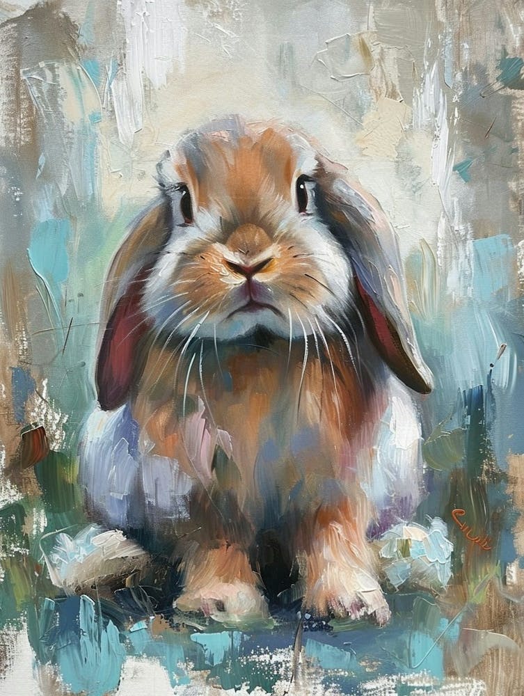 Mini Lop Rabbit Painting 1