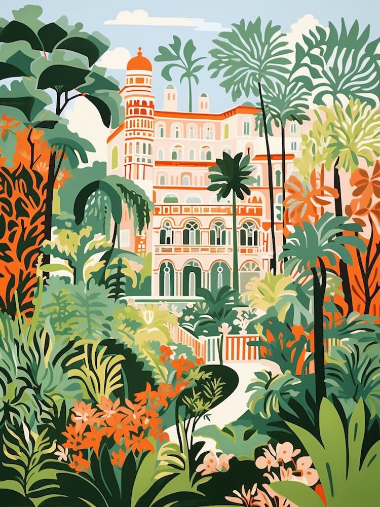 Giardini Botanici Villa Taranto Italy Modern Illustration 1