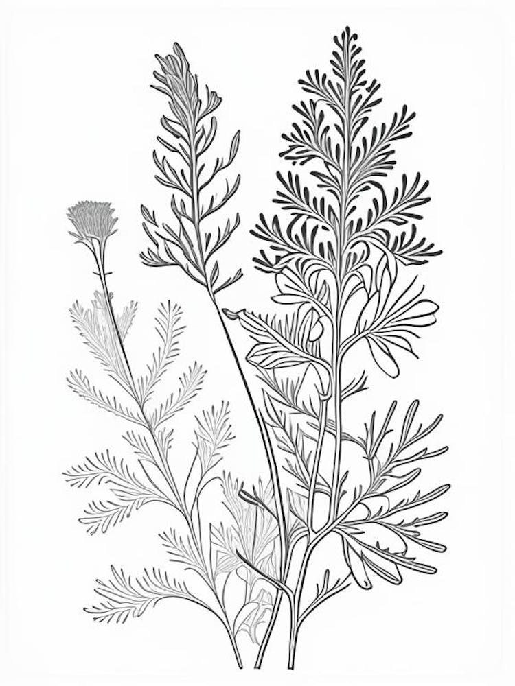 Astragalus Herb William Morris Inspired Line Drawing 2