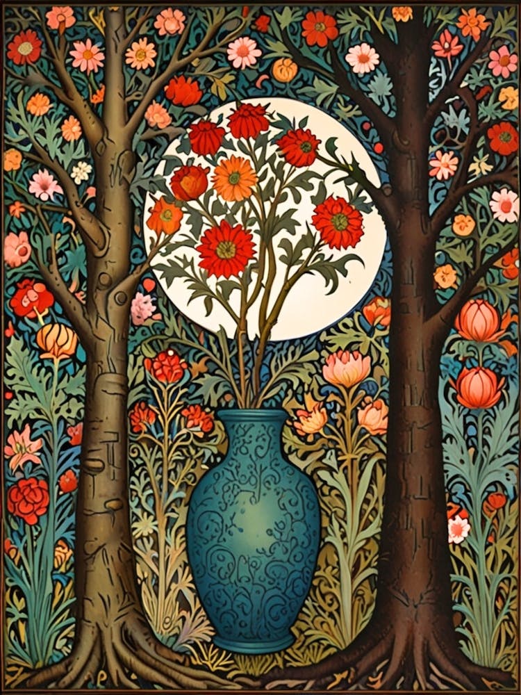 William Morris Vase Of Flowers