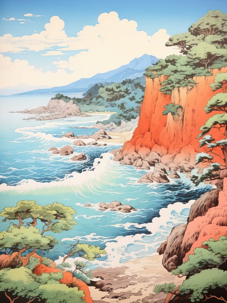  San In Coast In Tottori, Ukiyo E Drawing 3