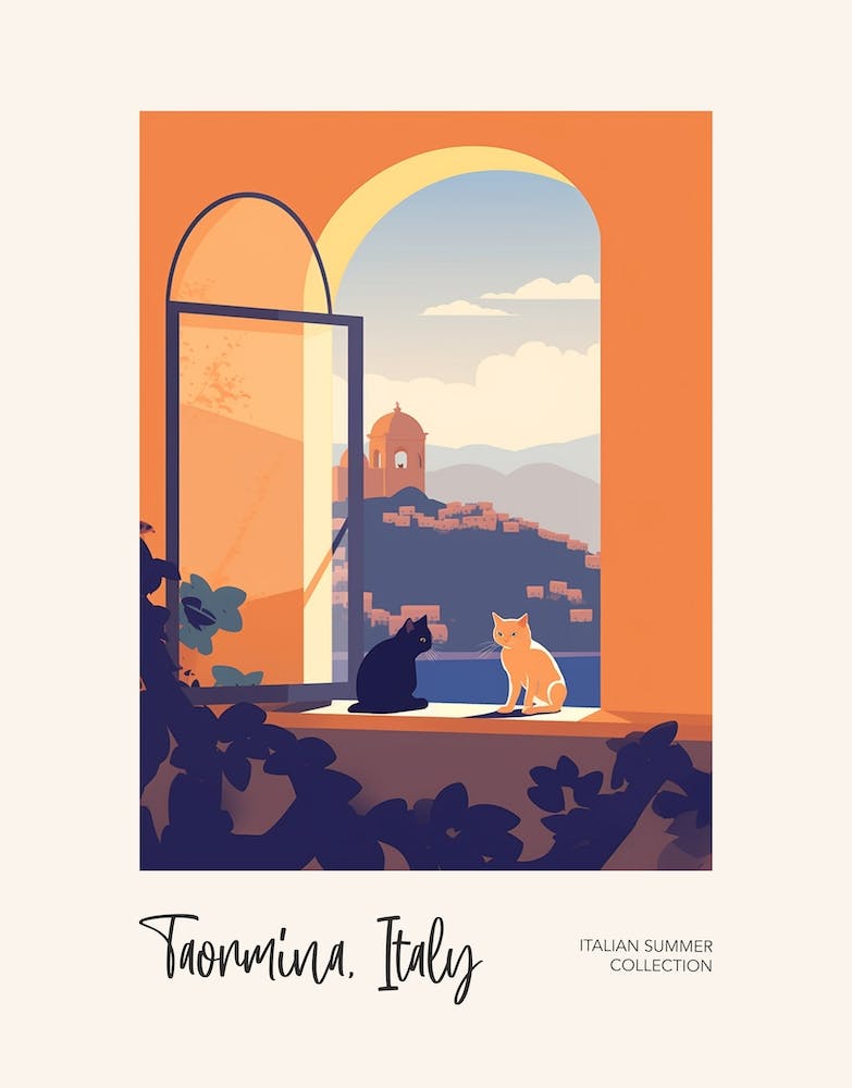 Taormina Cat On A Window 1 Italian Summer Collection