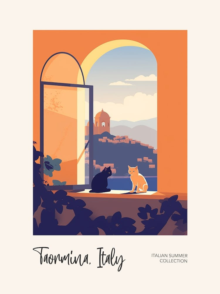 Taormina Cat On A Window 1 Italian Summer Collection
