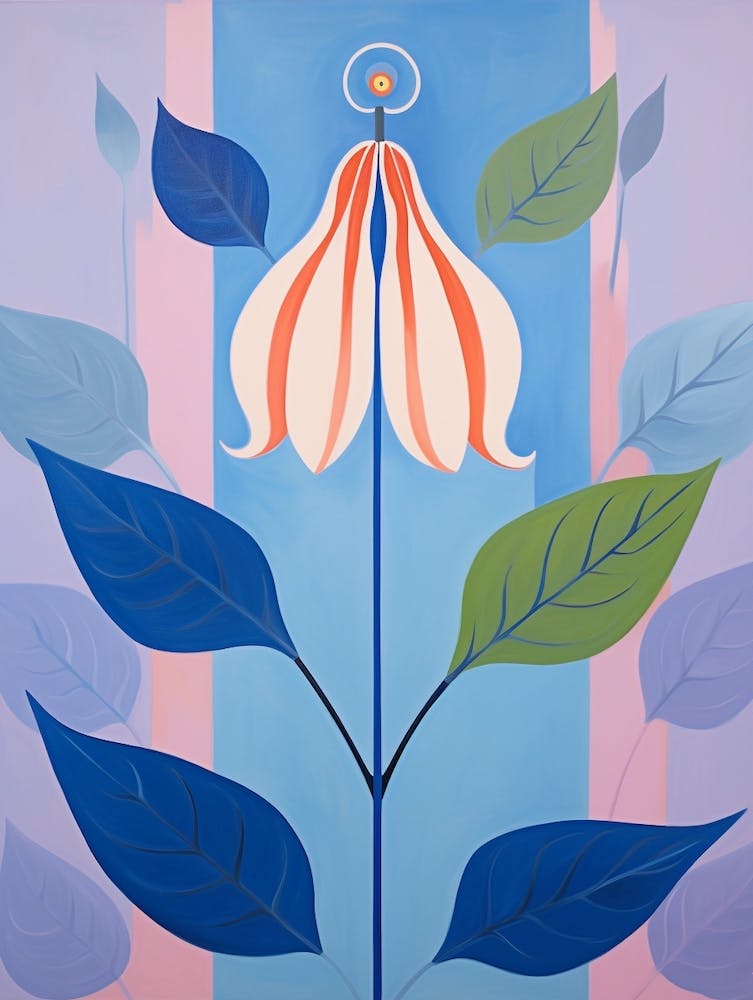 Bluebell 1 Hilma Af Klint Inspired Pastel Flower Painting