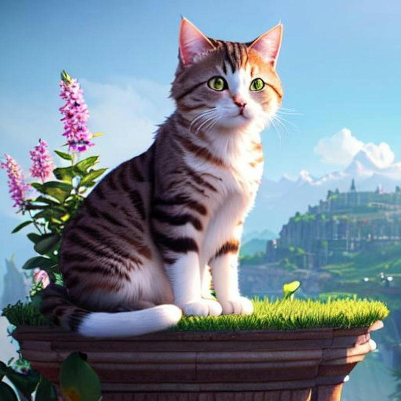 Cat Sitting On A Ledge