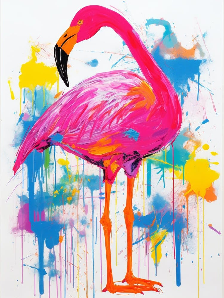 Colourful Bird Painting Flamingo 3