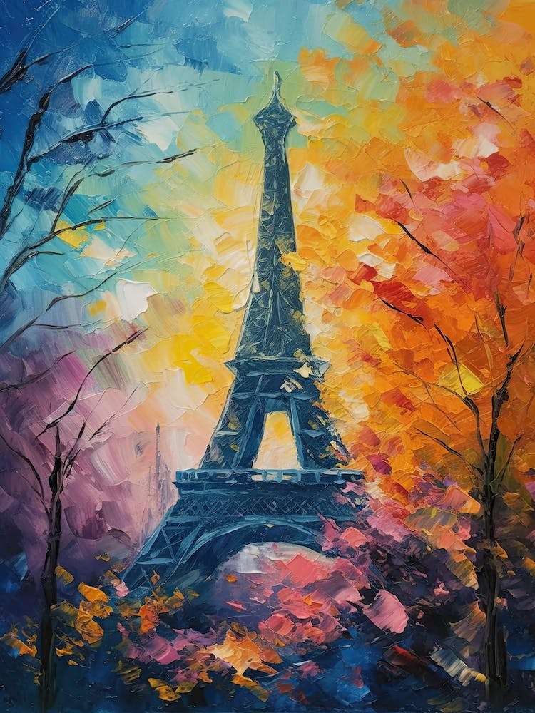 Eiffel Tower Paris France Monet Style 32