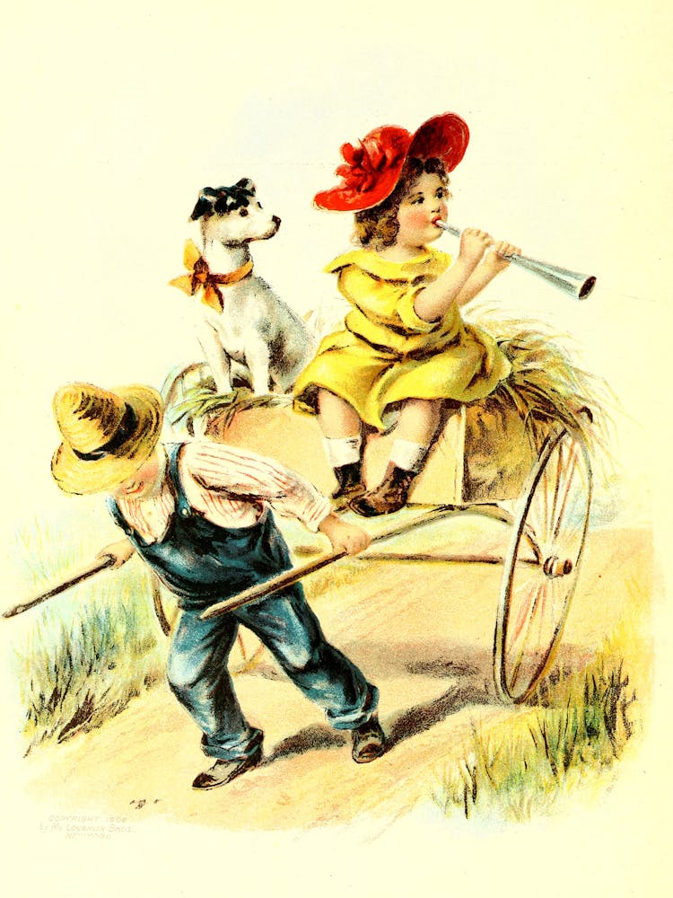 Children In A Wagon