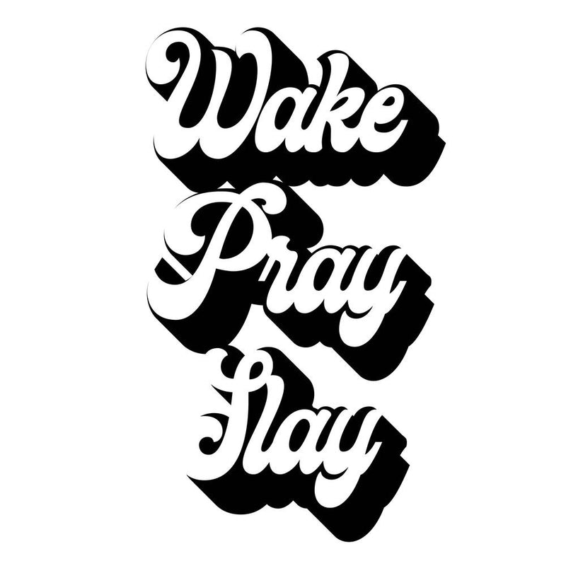 Wake Pray Slay Retro Font Square