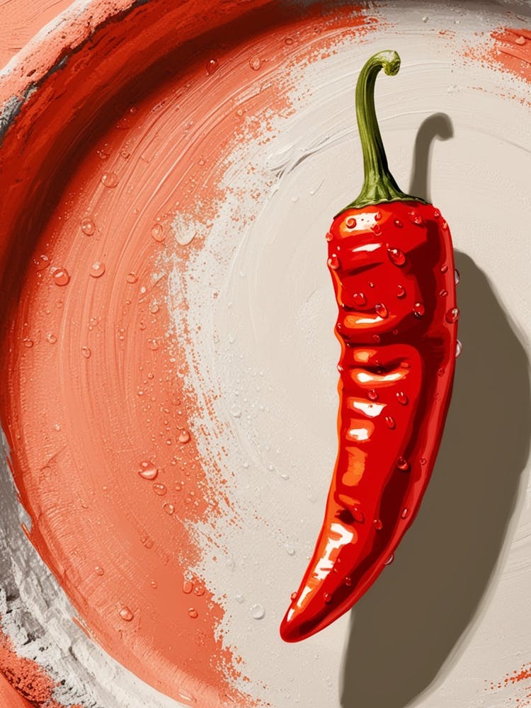 Red Chili Pepper On A Plate
