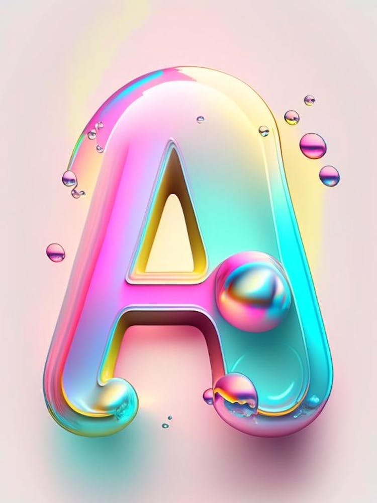 A, Alphabet Bubble Rainbow 1
