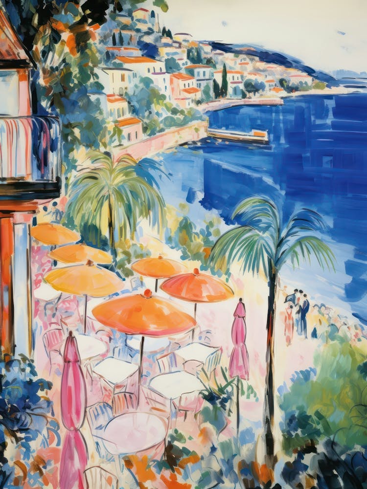 Taormina, Sicily   Italy Beach Club Lido Watercolour 2