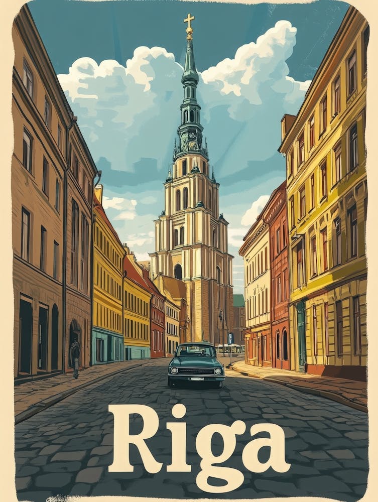 Aihrgdesign A Classic 1960s Travel Poster For Riga