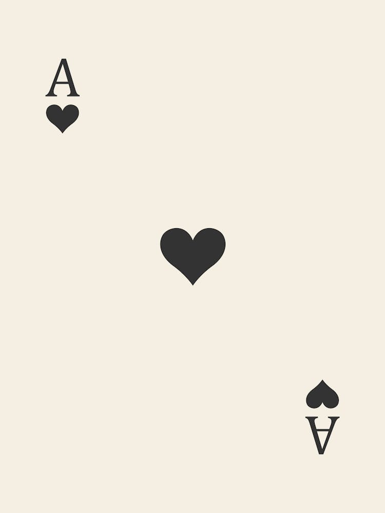 As Heart Poker Playing Cards Black
