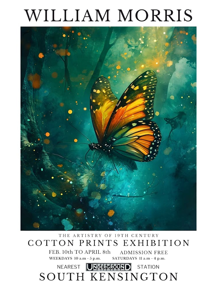 William Morris - Cotton Prints Exhibition butterfly
