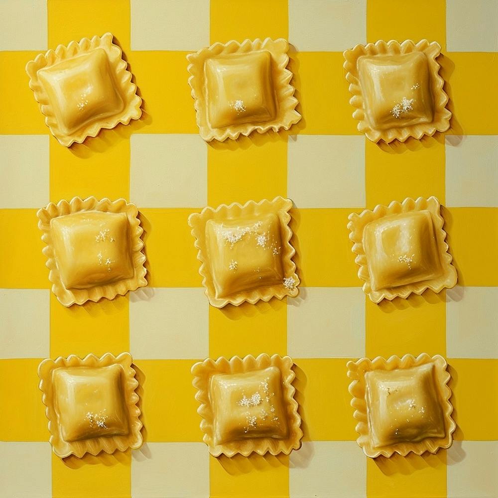 Ravioli Yellow Checkerboard 3
