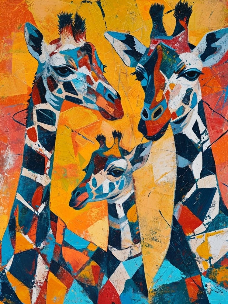 Giraffe & Calf Bold Colours 3