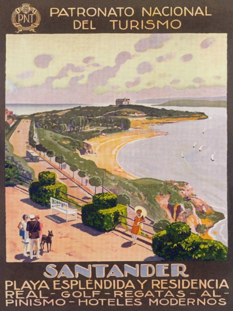 Santander Spain Vintage Travel Poster