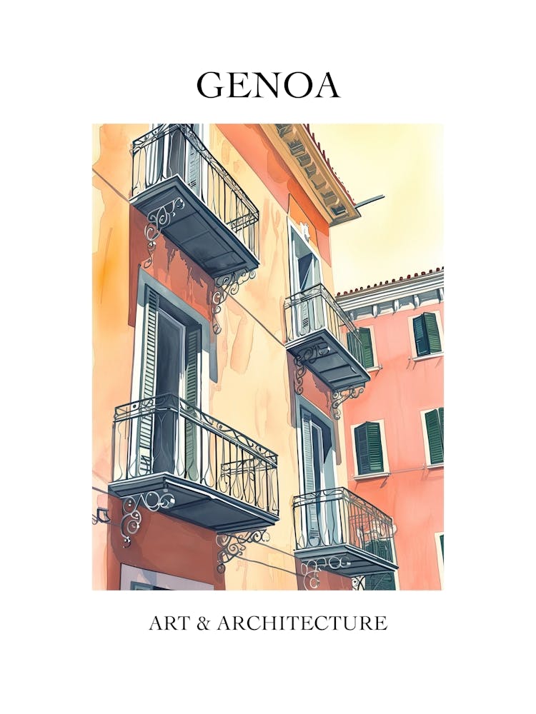 Genoa Travel And Architecture Poster 3