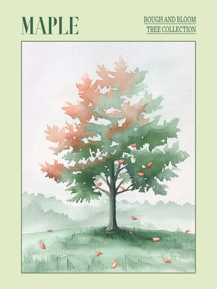 Maple Tree Atmospheric Watercolour Painting 3 Poster
