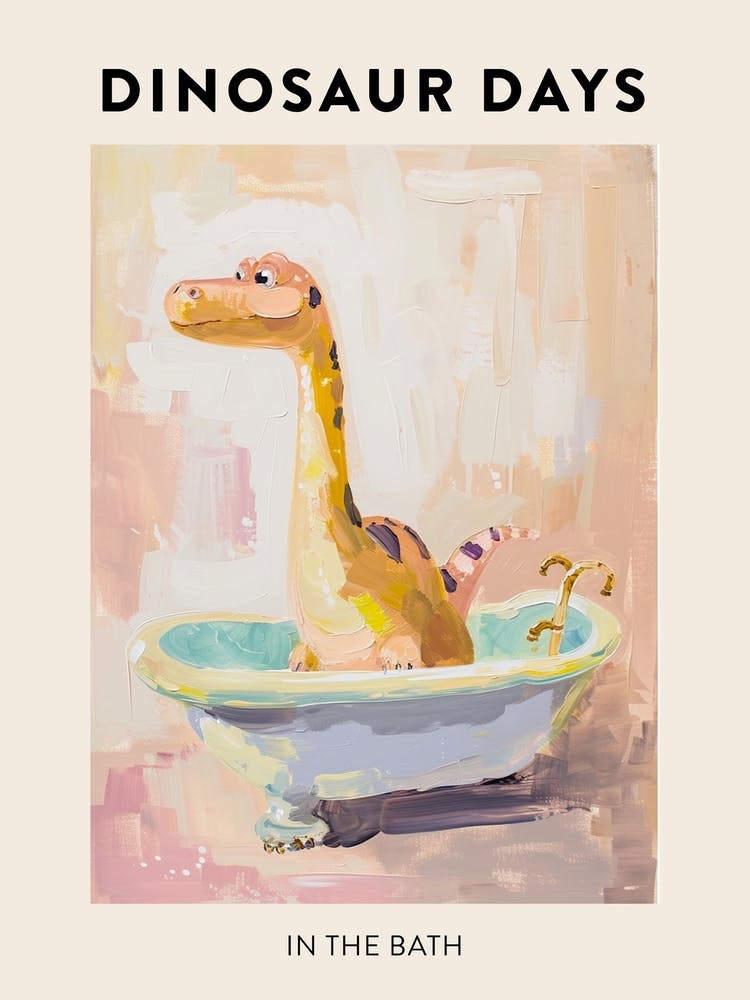 Dinosaur In The Bath Poster 2