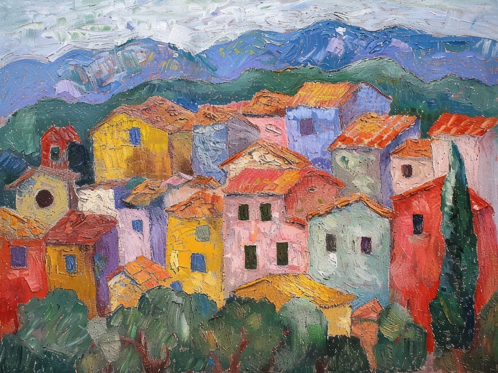 Village Ventures Painting Inspired By Paul Cezanne