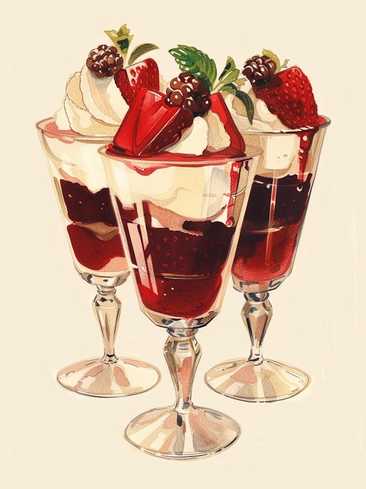 Strawberry Trifle With Jelly Vintage Cookbook Inspired 1