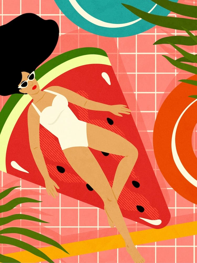 Relaxing In The Water Melon