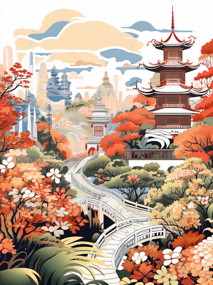 Yuyuan Garden China Moderne Illustration 3