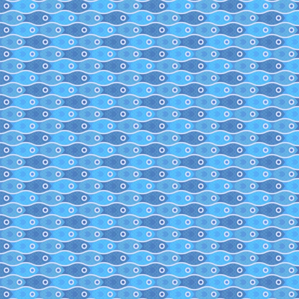 Beach Water Tessellating Fishes In Tranquil Blue Hues