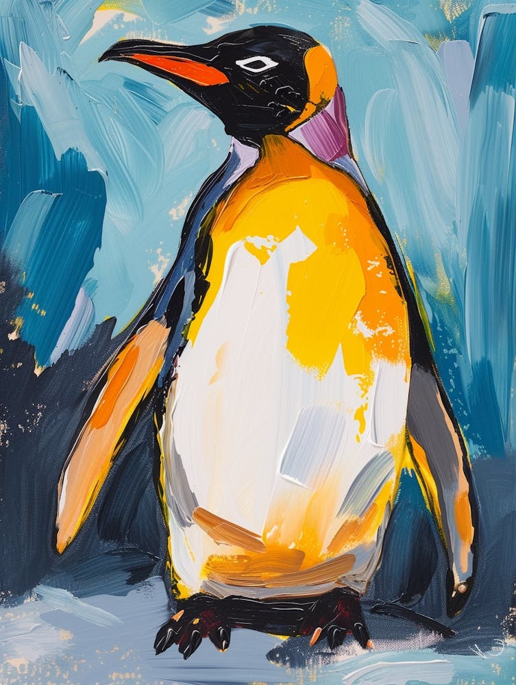 King Penguin Phillip Island The Penguin Parade Colour Block Painting 4