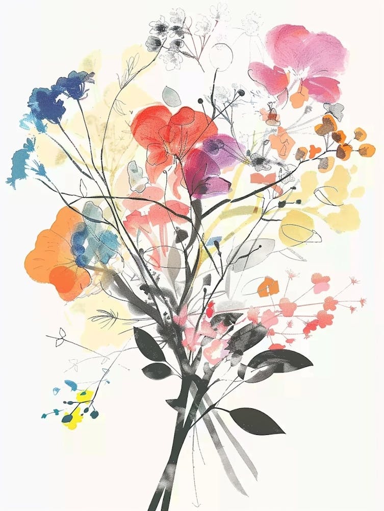 Gypsophila 4 Collage Flower Bouquet