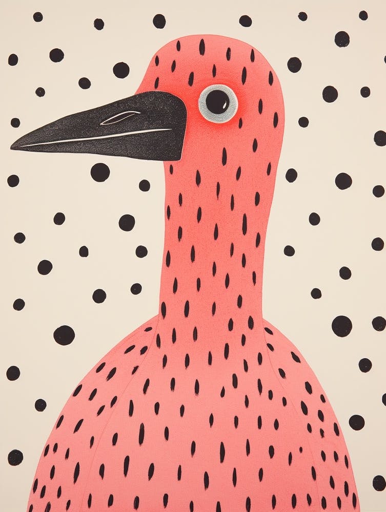 Pink Polka Dot Crane 1