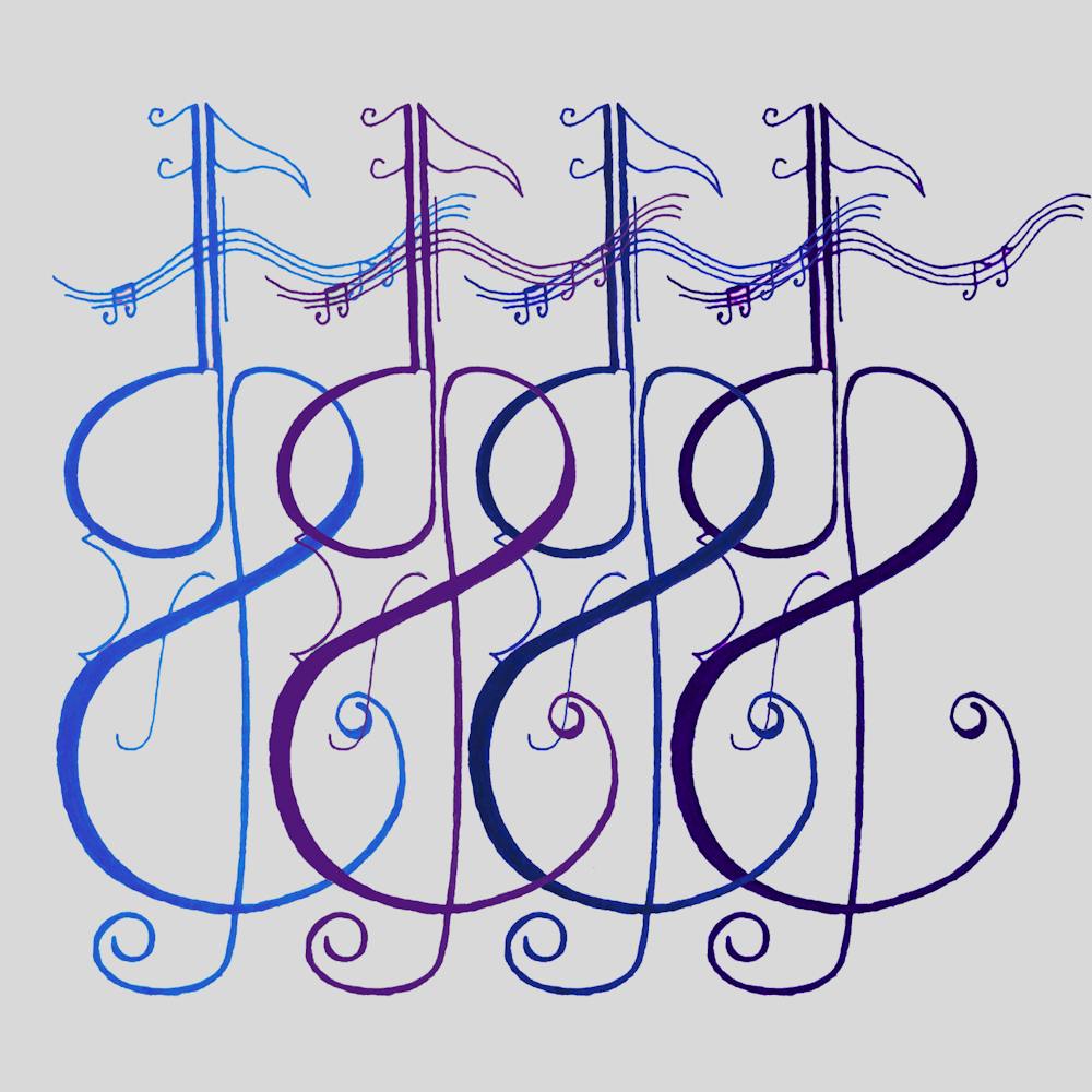 Violins in musical notes by DollyJ