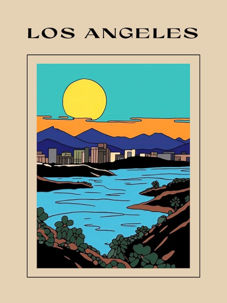 Minimal Design Style Of Los Angeles, Usa 2 Poster