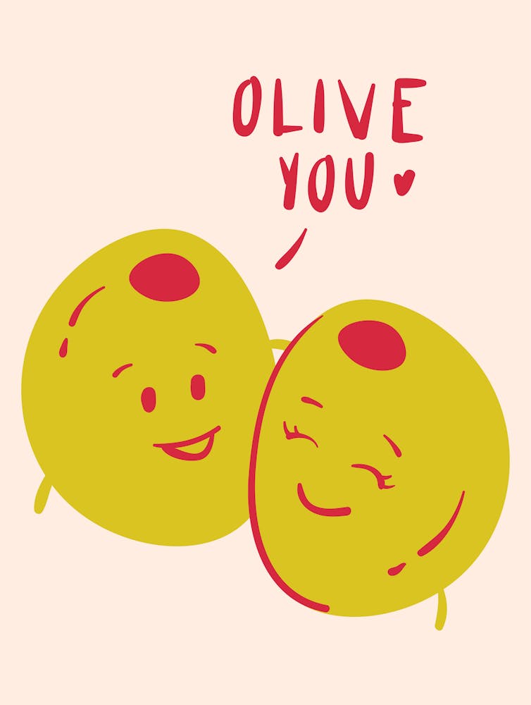 Olive You Funny Puns Print