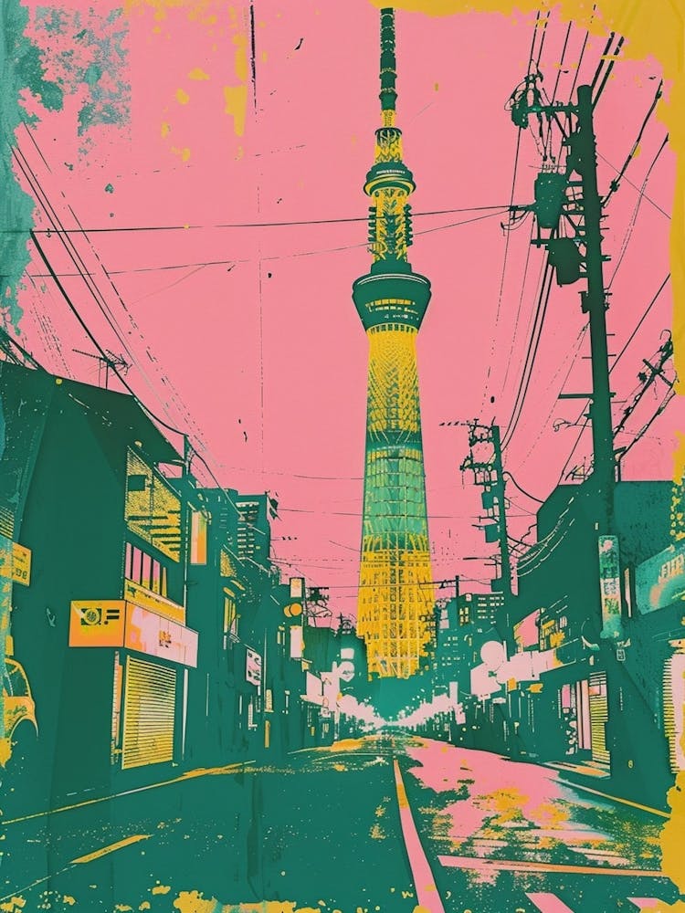 Tokyo Skytree Duotone Silkscreen 2