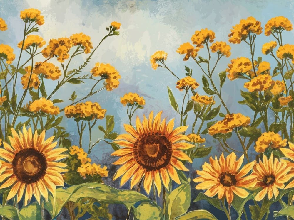 Golden Sunflower Field - Floral