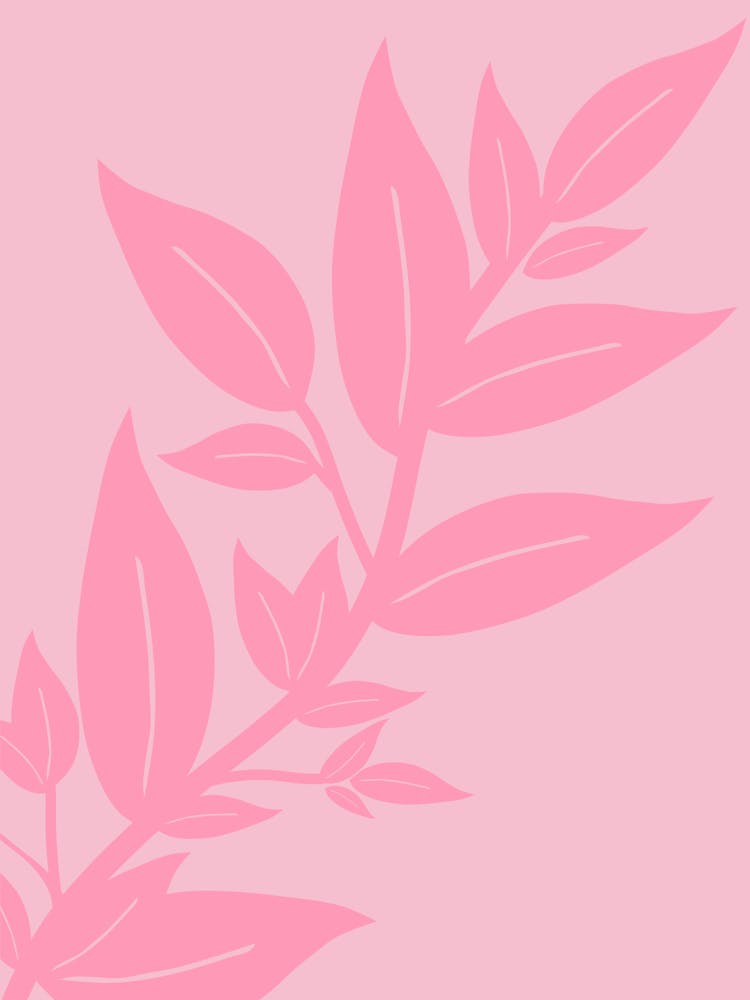 Leaves Pink Botanical