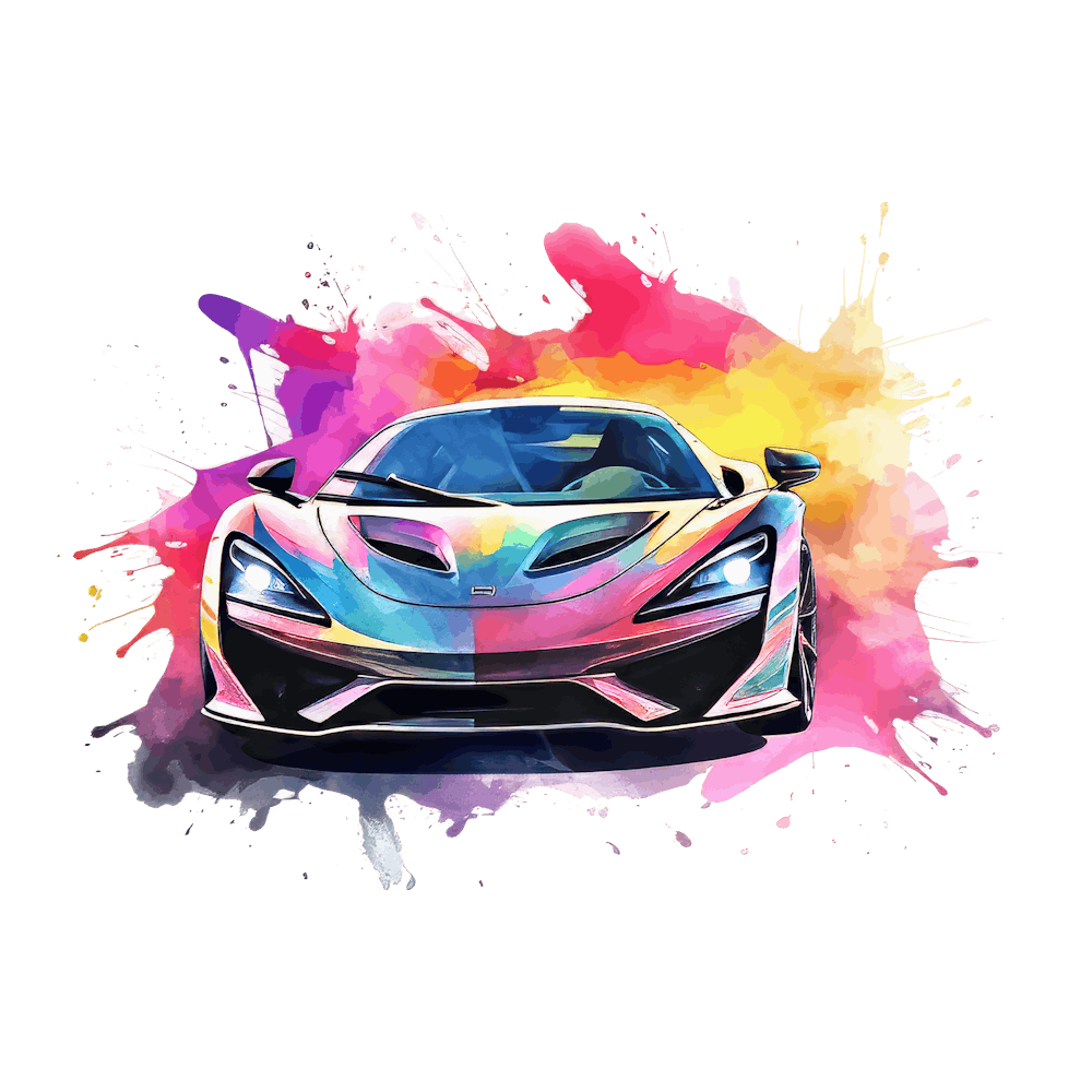 Watercolor Sleek Supercars 17