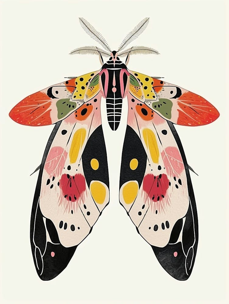 Colourful Insect Illustration Moth 43